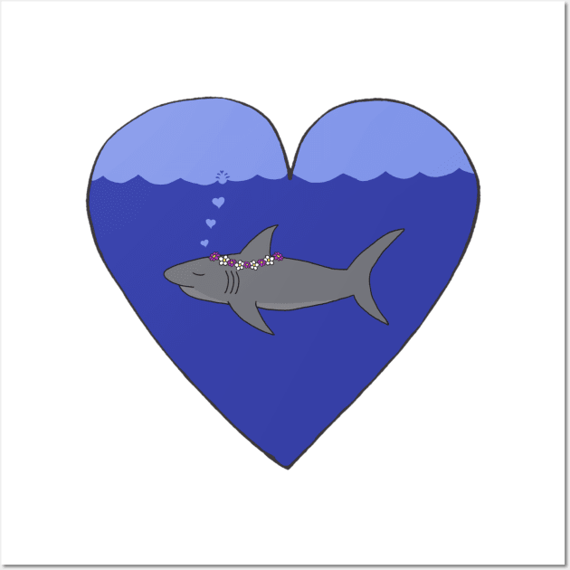 Shark Love Wall Art by wanungara